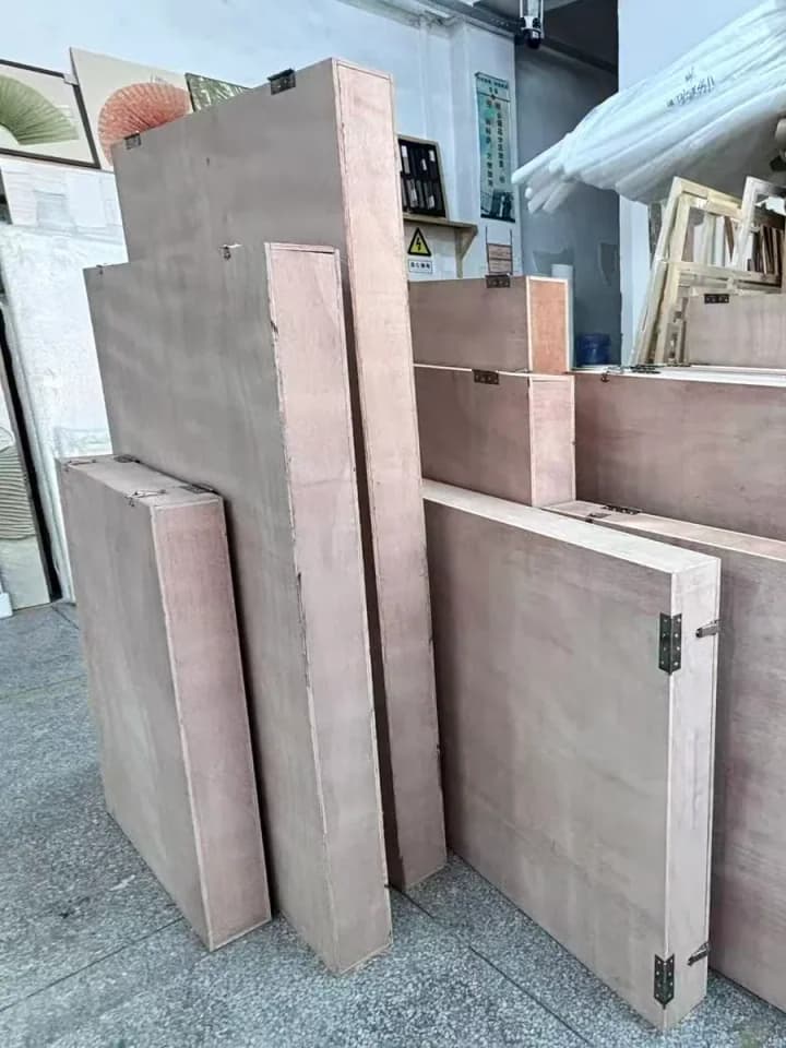 Custom wooden packing cases produced for international art delivery
