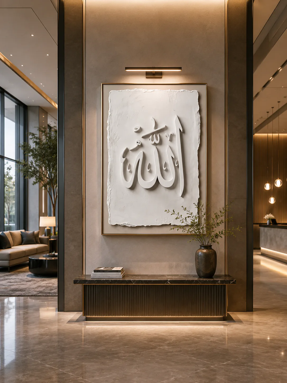 Sacred Script Religious Art shown in an interior