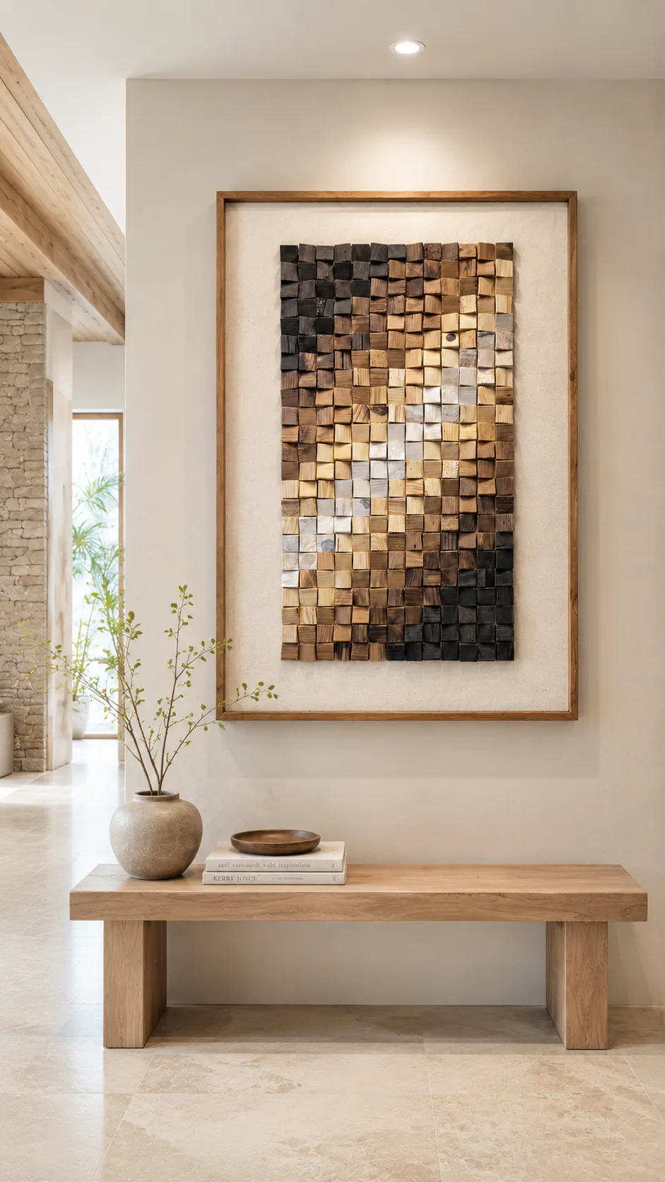Timber Weave Wood Wall Art shown in an interior